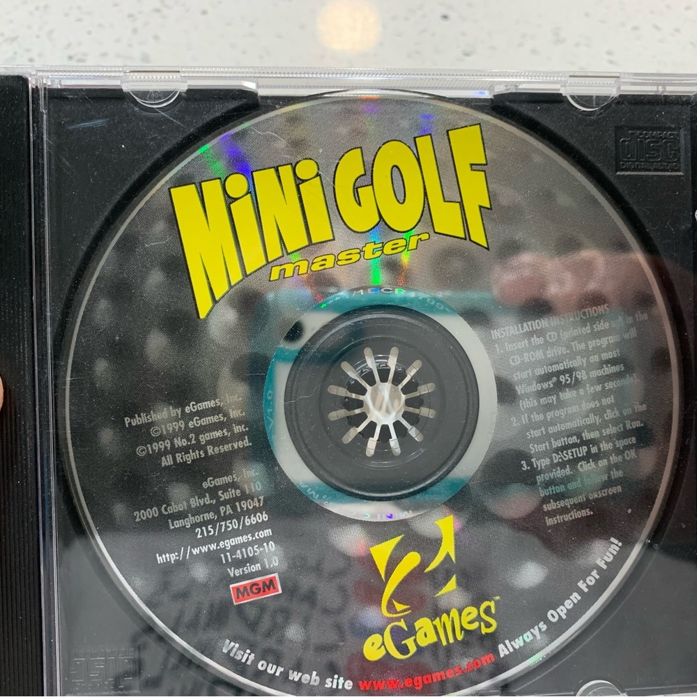 eGames Mini Golf Master Windows 95/98/ME PC-CD-ROM 1999 Disc Only.